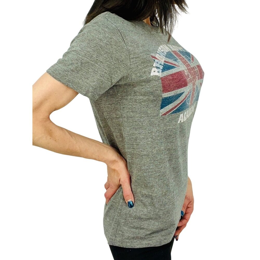 Vintage Bronson Howard Academy British Flag Union Jack Graphic Soft Gray T-Shirt - Picture 6 of 16